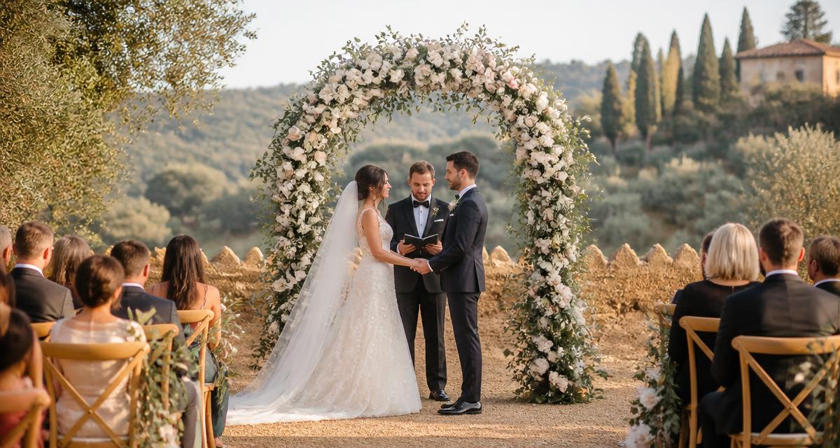 Cerimônia de casamento ao ar livre na Quinta das Amoreiras